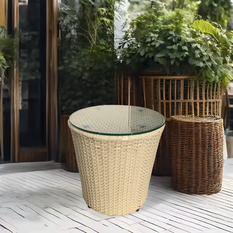 (1/2)SUMMER SETโต๊ะ outdoor อลูมิเนียม Kood ขนาด 45x45x45 ซม. สีเบจ