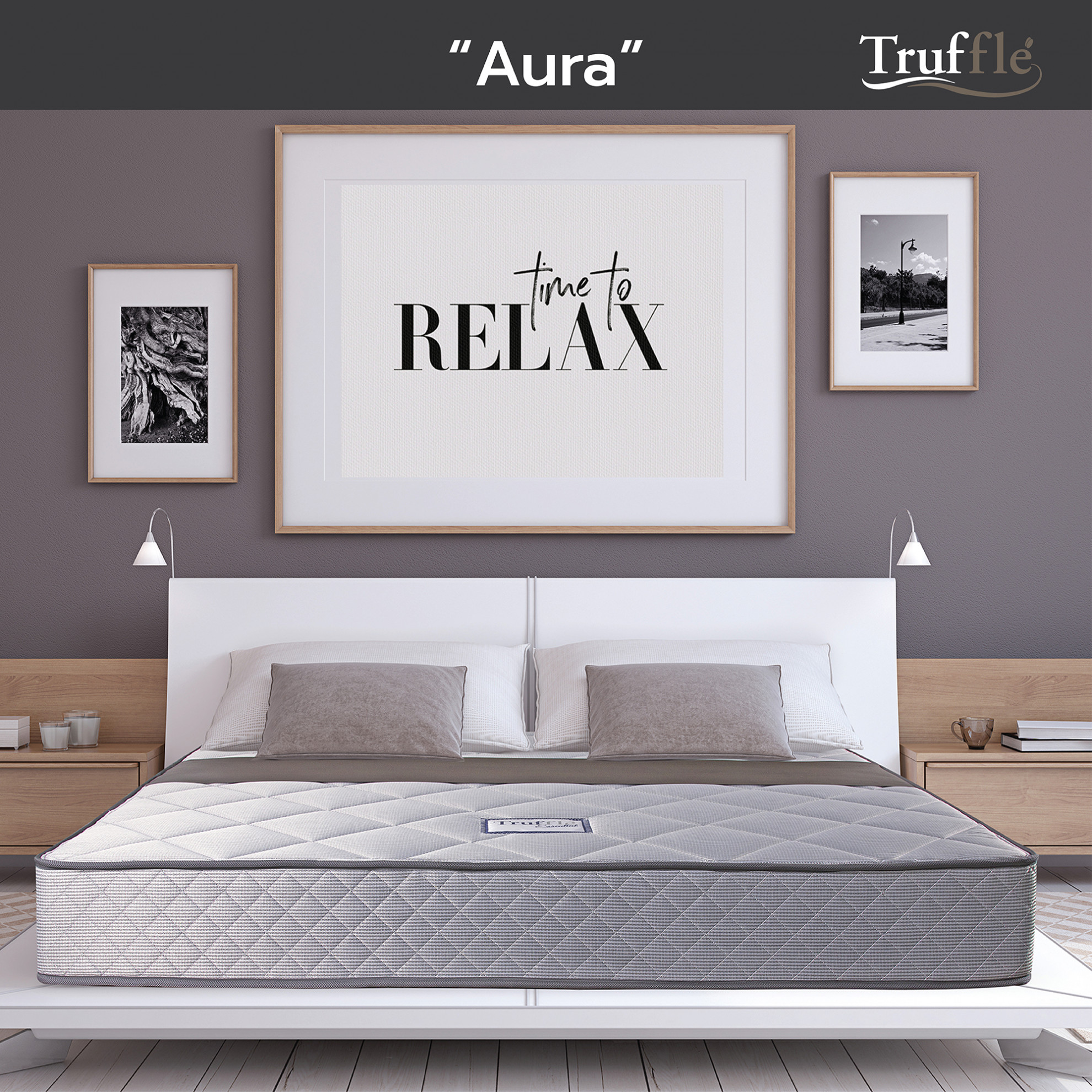TRUFFLE ที่นอนสปริง2.6 รุ่นAura 5ฟุต หนา9 รับประกัน 5ปี