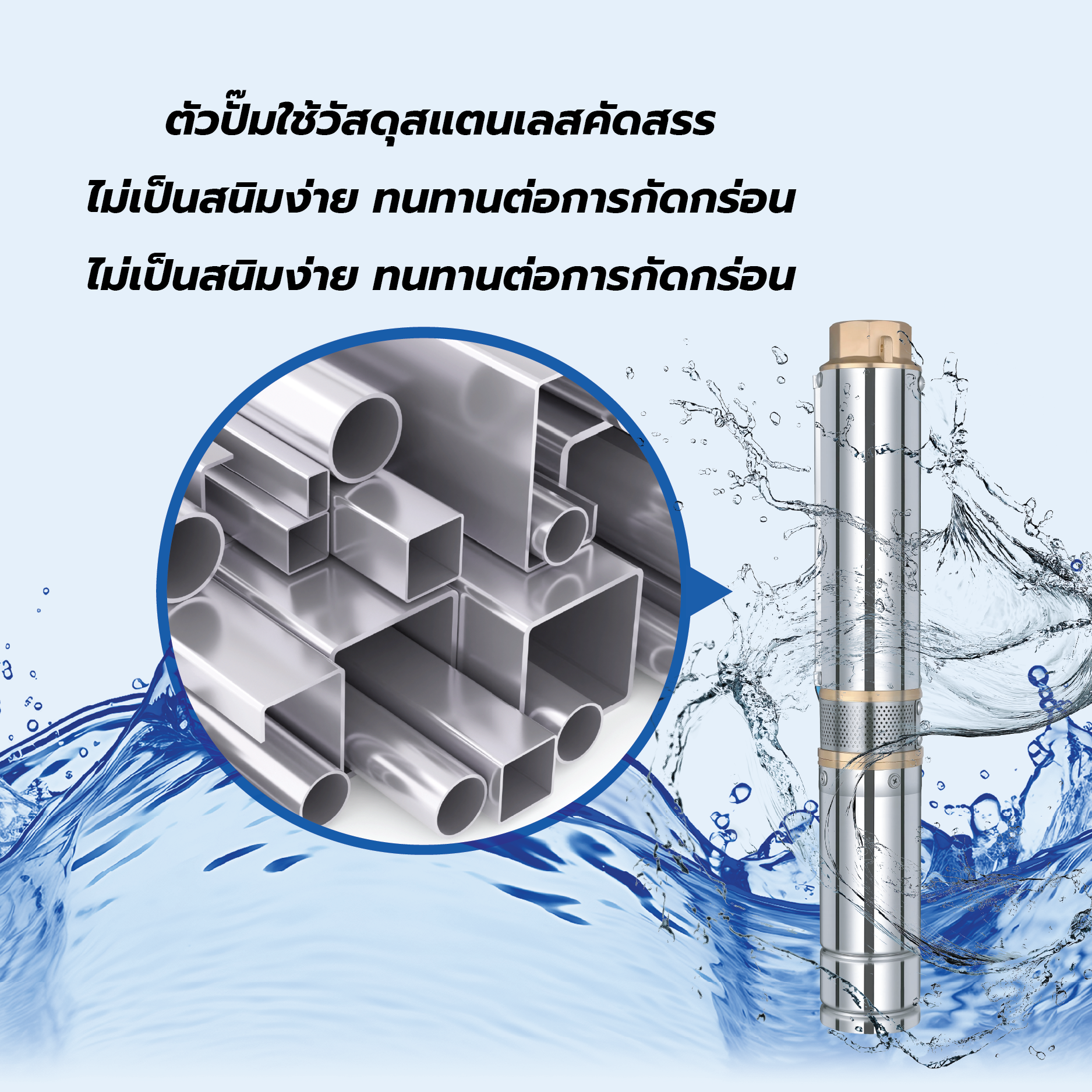 MIZUMA ปั๊มบาดาลโซล่าเซลล์  รุ่น 4DLR12-75-110-1100-A/D