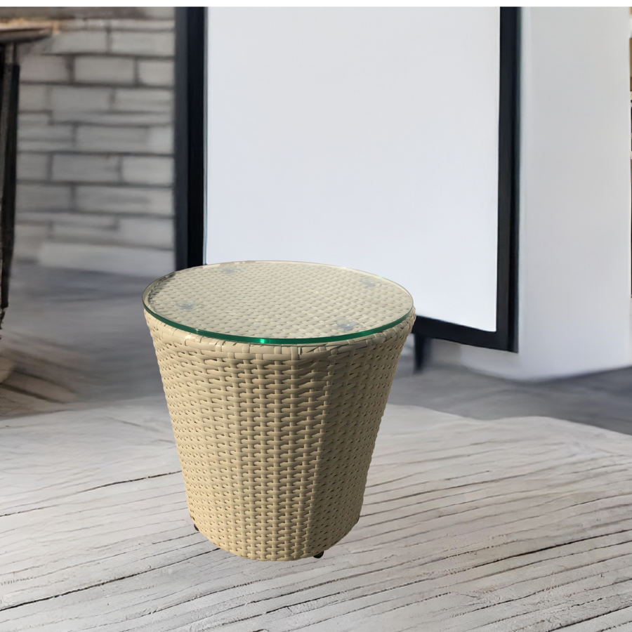 (1/2)SUMMER SETโต๊ะ outdoor อลูมิเนียม Kood ขนาด 45x45x45 ซม. สีเบจ