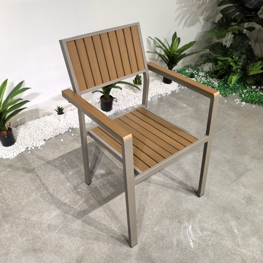 (1/2)SUMMER SETชุดโต๊ะรับประทานอาหาร outdoor 6 ที่นั่ง YOR ขนาด โต๊ะ: 90x180-240x75 ซม. เก้าอี้ : 55x57x84 ซม. สีน้ำตาล