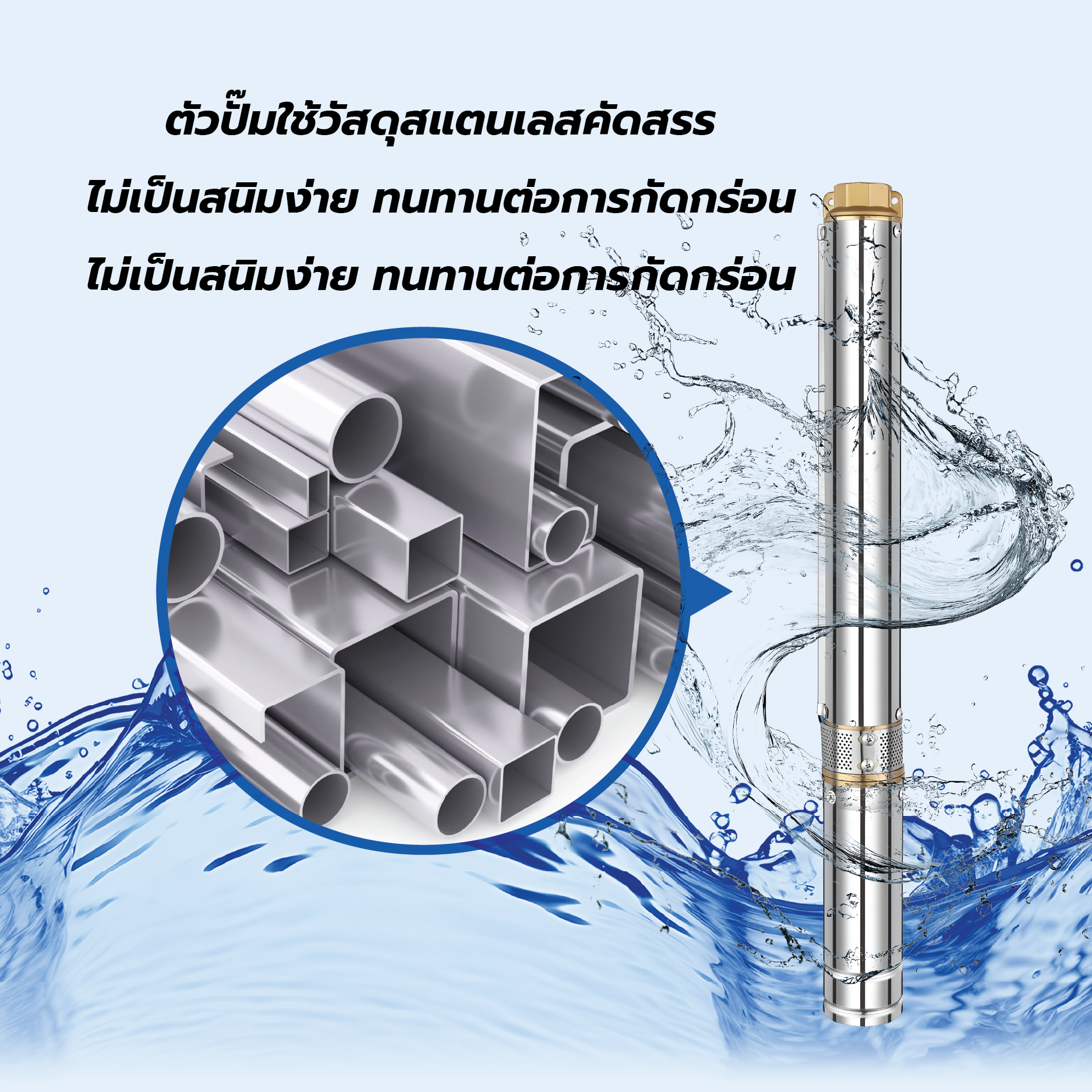 MIZUMA ปั๊มบาดาลโซล่าเซลล์ ท่อ 3  750W รุ่น 3DPC3.8-95-72-750