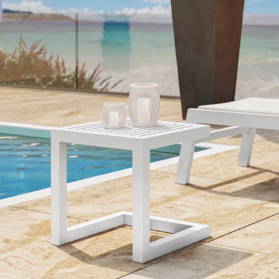 SUMMER SETโต๊ะ outdoor อลูมิเนียม Rang ขนาด 45x45x50 ซม. สีขาว