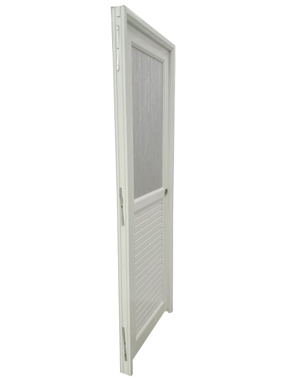 WELLINGTAN ประตูยูพีวีซีกระจกสกรีนลายต้นไผ่ (เฉพาะบาน) รุ่นJM-069 ขนาด 70x200ซม. สีขาว (เจาะลูกบิด)