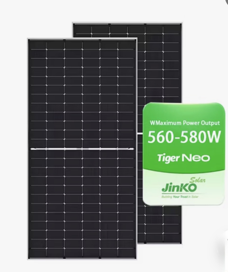 JINKO แผงโซล่าเซลล์  580W MONOCRYSTALLINE รุ่น 72HL4-BDV  N-Type Bifacila 2,278 X 1,134 X 30mm สีดำ