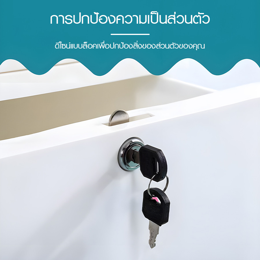 GOME ตู้ลิ้นชักพลาสติกบานเปิดคู่  ขนาด 46x65x156 ซม. 4 ลิ้นชัก รุ่น Harmony Duo สีขาว