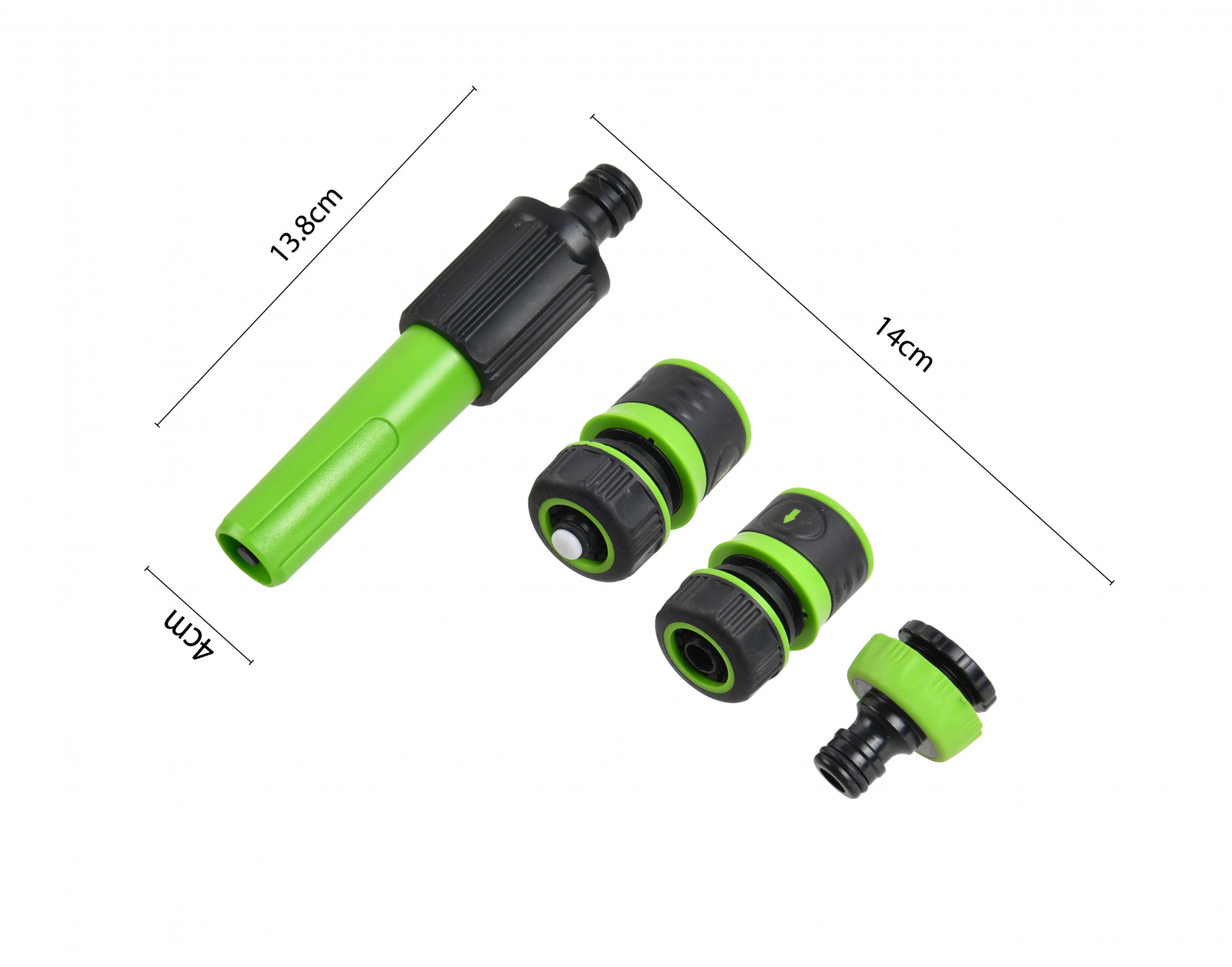 Tree O ชุดหัวฉีดพลาสติกแบบบิดปรับ2รูปแบบ สำหรับก๊อกสนาม1/2“-3/4” รุ่นGLB-8220-0 สีเขียวดำ
