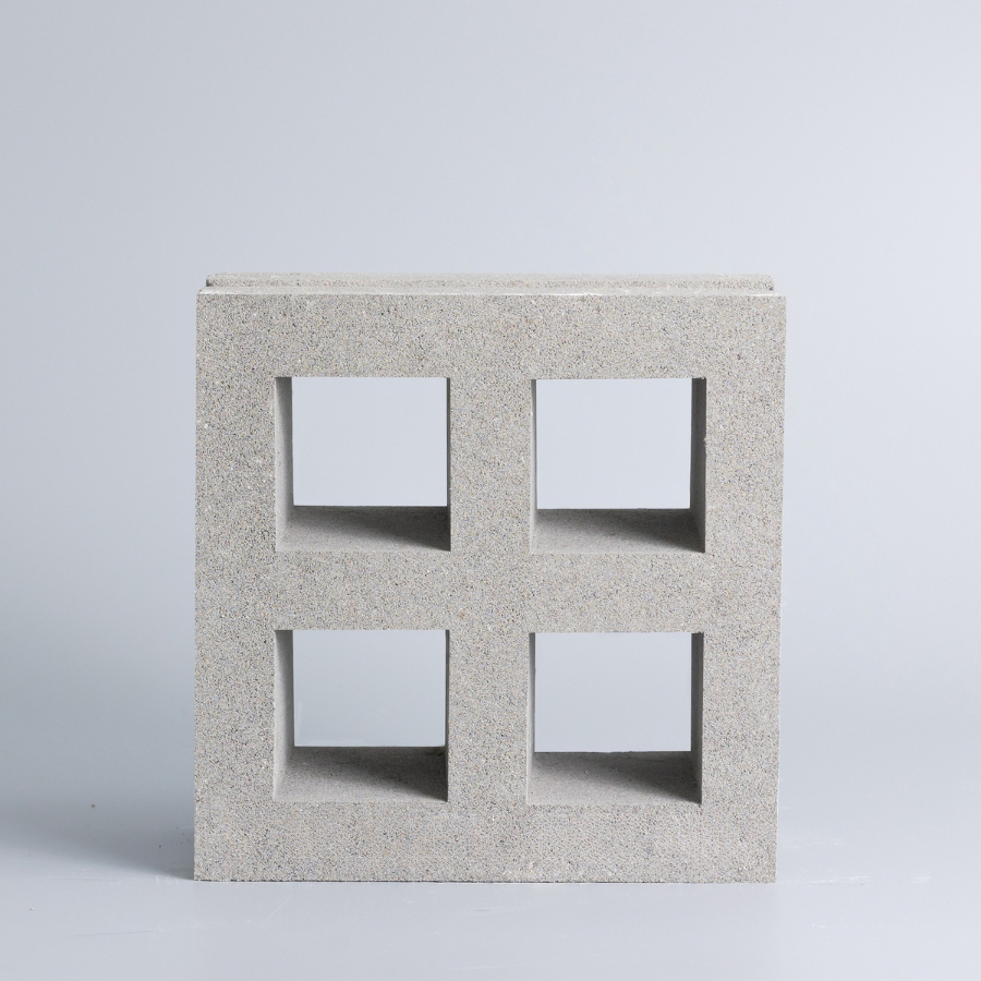 วีบล็อค อิฐบล็อกช่องลมลาย ลายสี่เหลี่ยมสี่ช่อง ขนาด 19x19x9ซม.