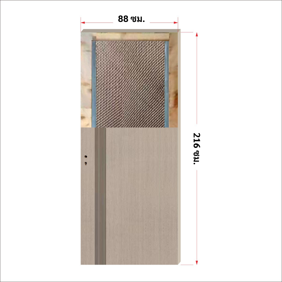 Holztur ชุดประตูปิดผิวเมลามีนพร้อมวงกบ รุ่น GS-SS31 ขนาด 88x216ซม.