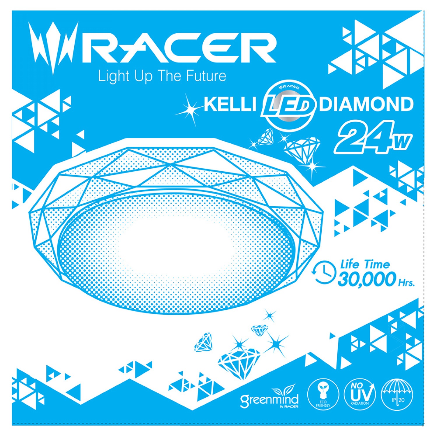 RACER โคมเพดานแอลอีดี 24W รุ่น Diamond4 แสงขาว
