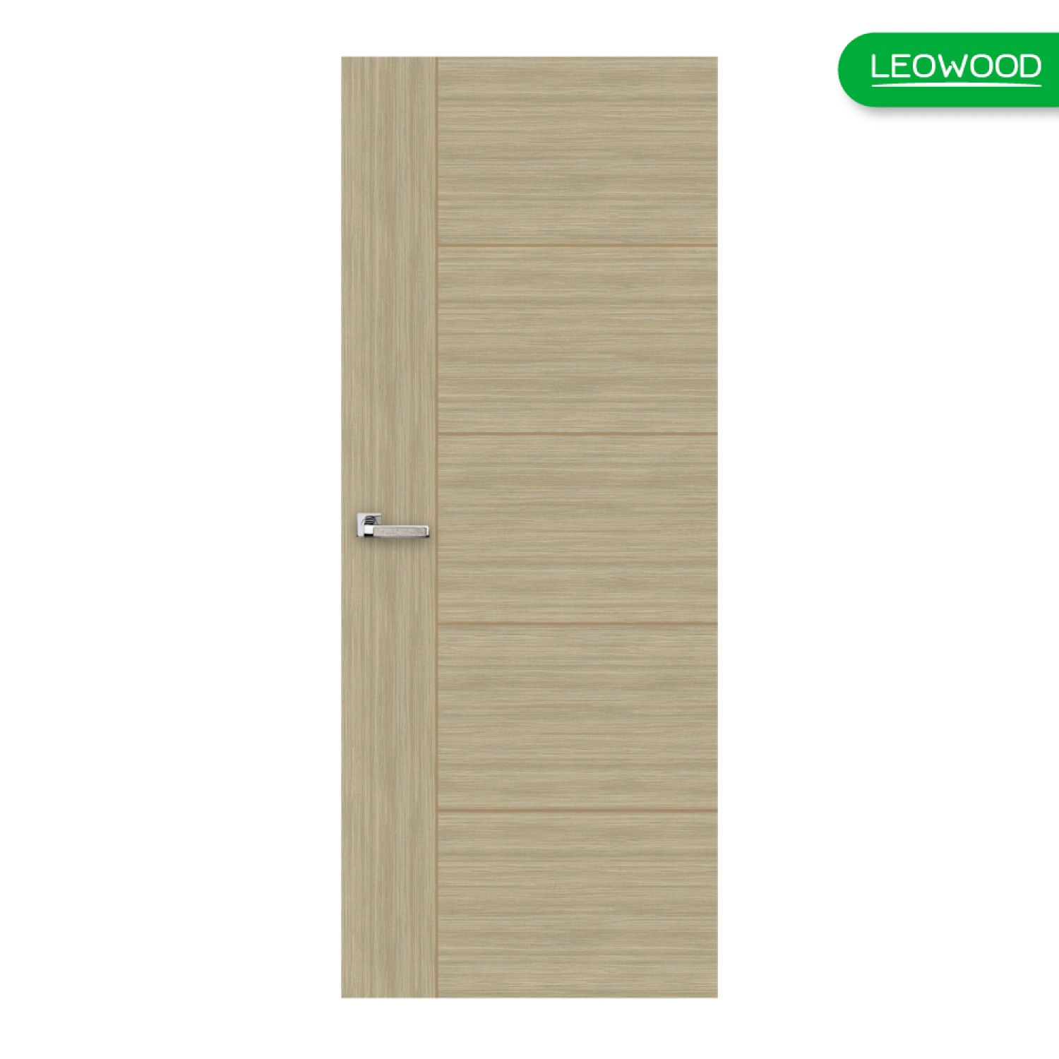LEOWOOD ประตู iDoor Series4-White Teak ขนาด 34x80x2150 มม.ภายใน สีครีม