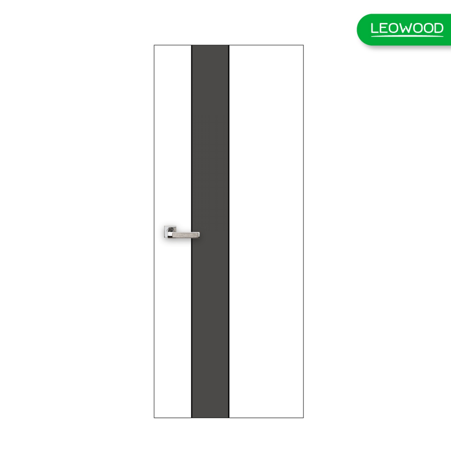 LEOWOOD ประตู iDoor S1 - Pearl White-Platinum Grey ขนาด 80x200 ซม. (IP1448)
