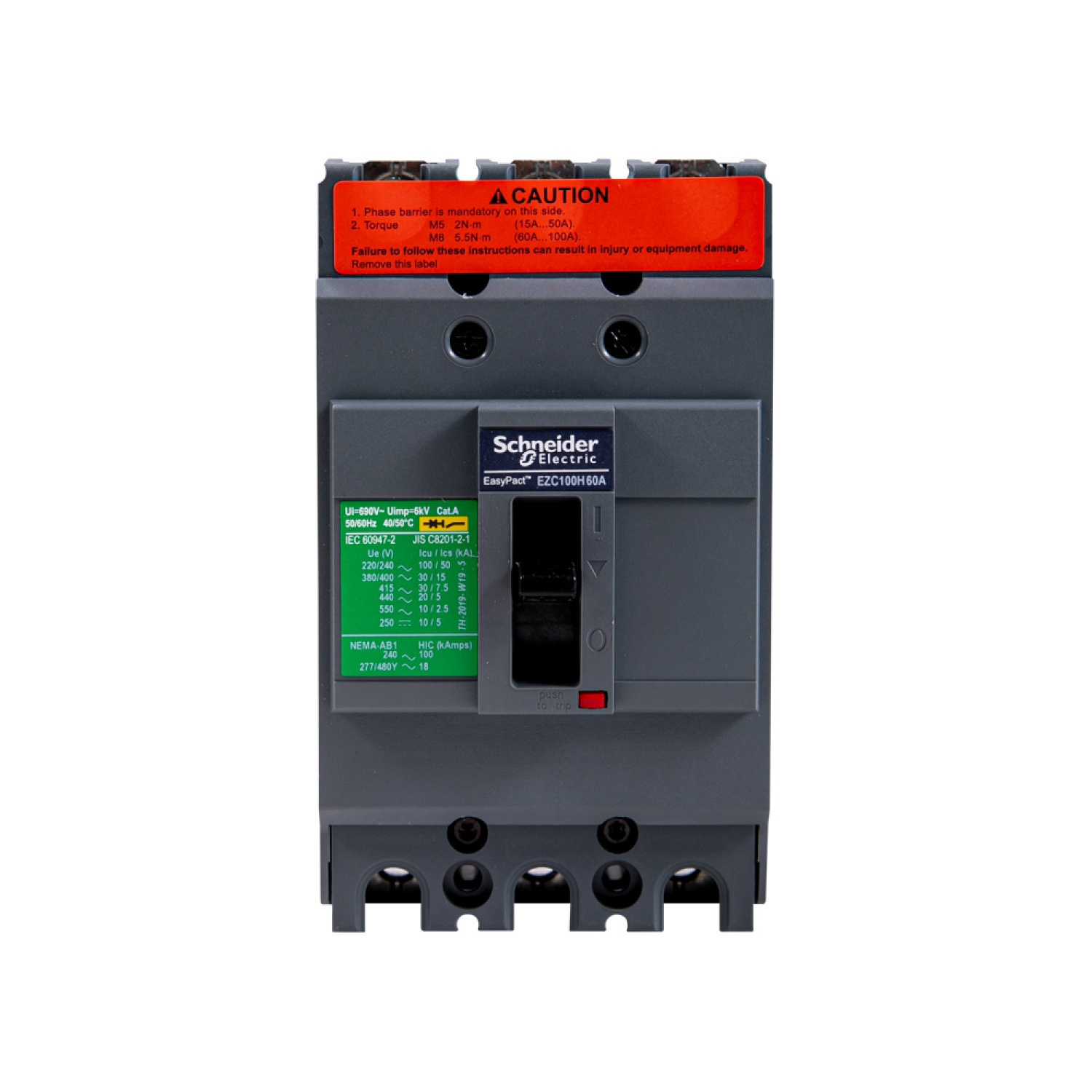 SCHNEIDER เมนเบรกเกอร์ 3P 60A 30KA รุ่น EZC100H3060T สีดำ