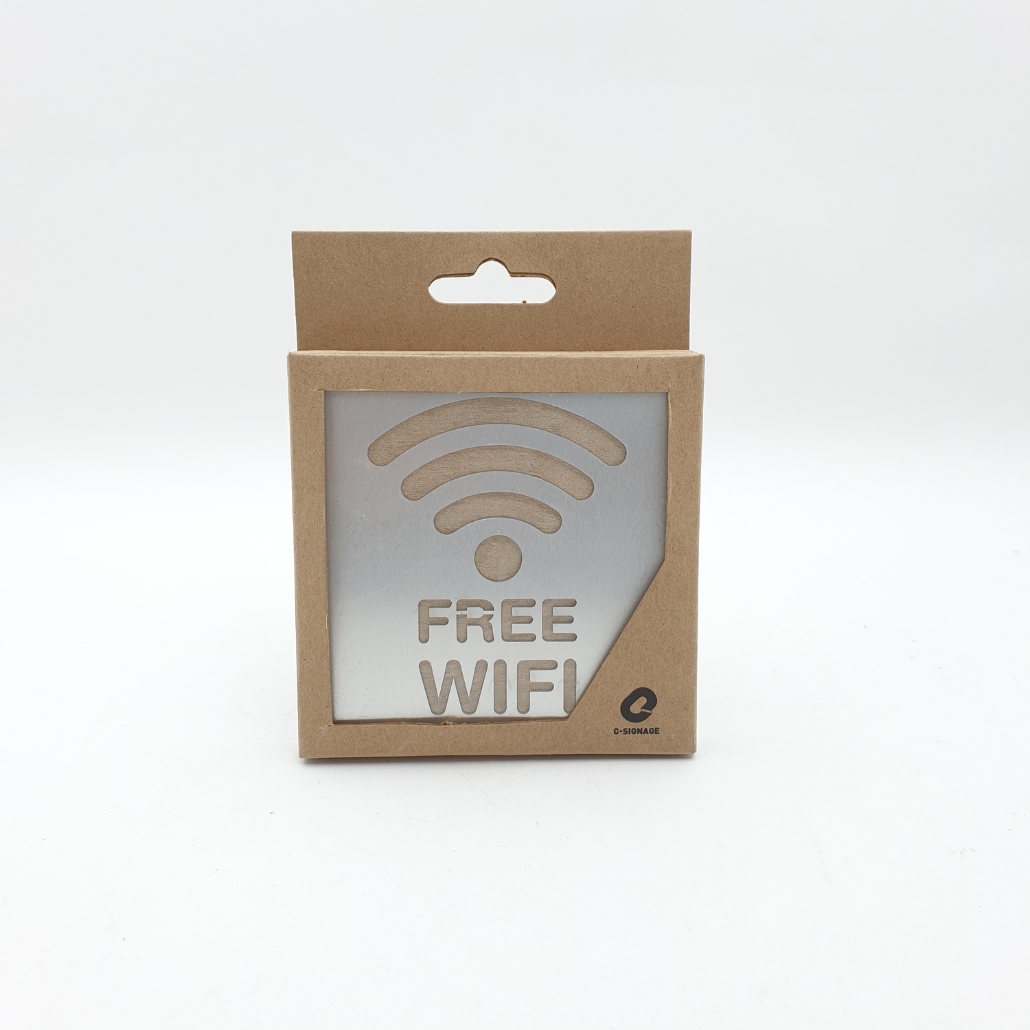 C Signage ป้ายอลูมิเนียม ประกบไม้ (Free Wifiขนาด9x9cm.) CSWSS-006