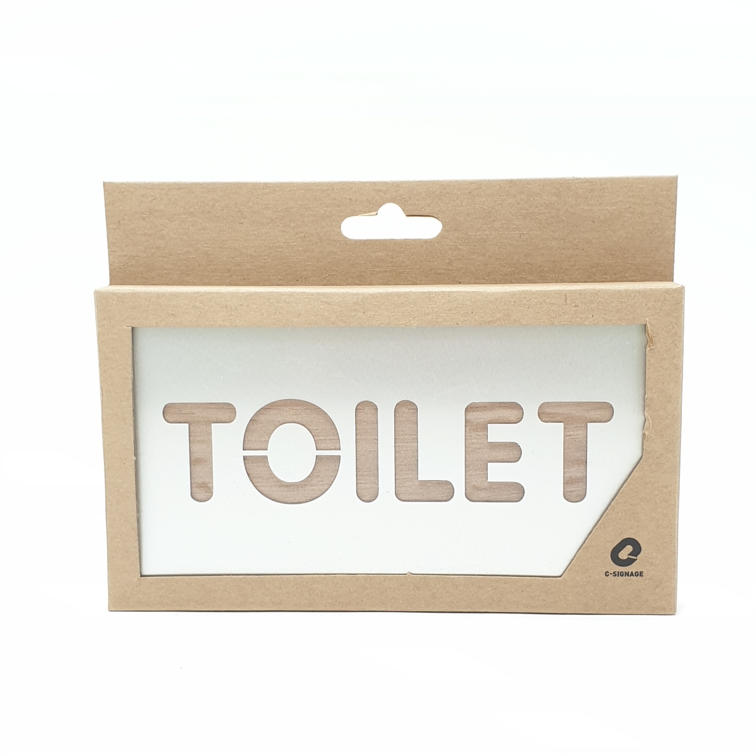C Signage ป้ายอลูมิเนียม ประกบไม้ (TOILETขนาด16x9cm.) CSWHL-001