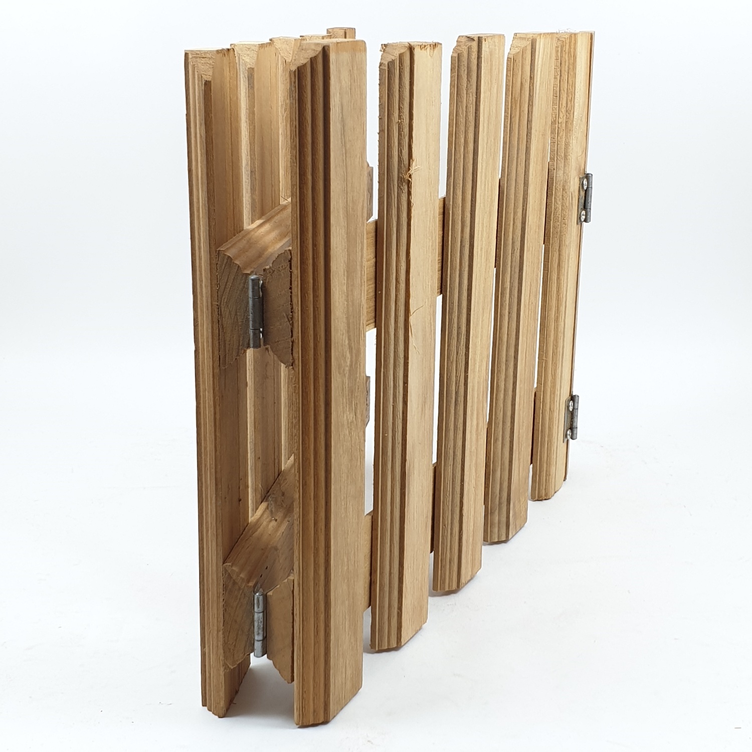 SJK รั้วไม้สักบานพับ 4 พับเล็ก SJK04 ขนาด 25x120 cm.