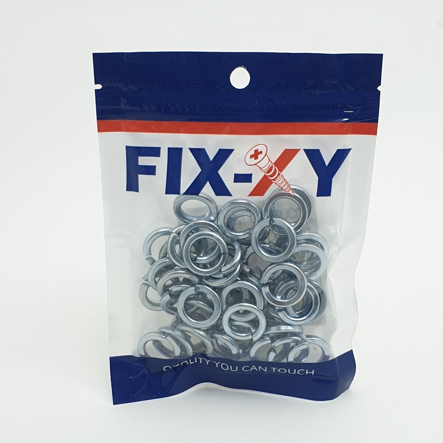 FIX-XY แหวนสปริง M12 (50ชิ้น/แพ็ค) EM - 007 สีโครเมี่ยม