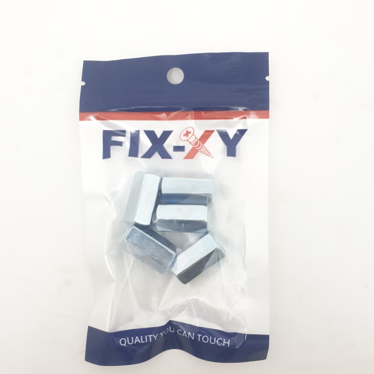 FIX-XY ข้อต่อสตัดเกลียว M8 EA-009 (5ชิ้น/แพ็ค) สีขาว