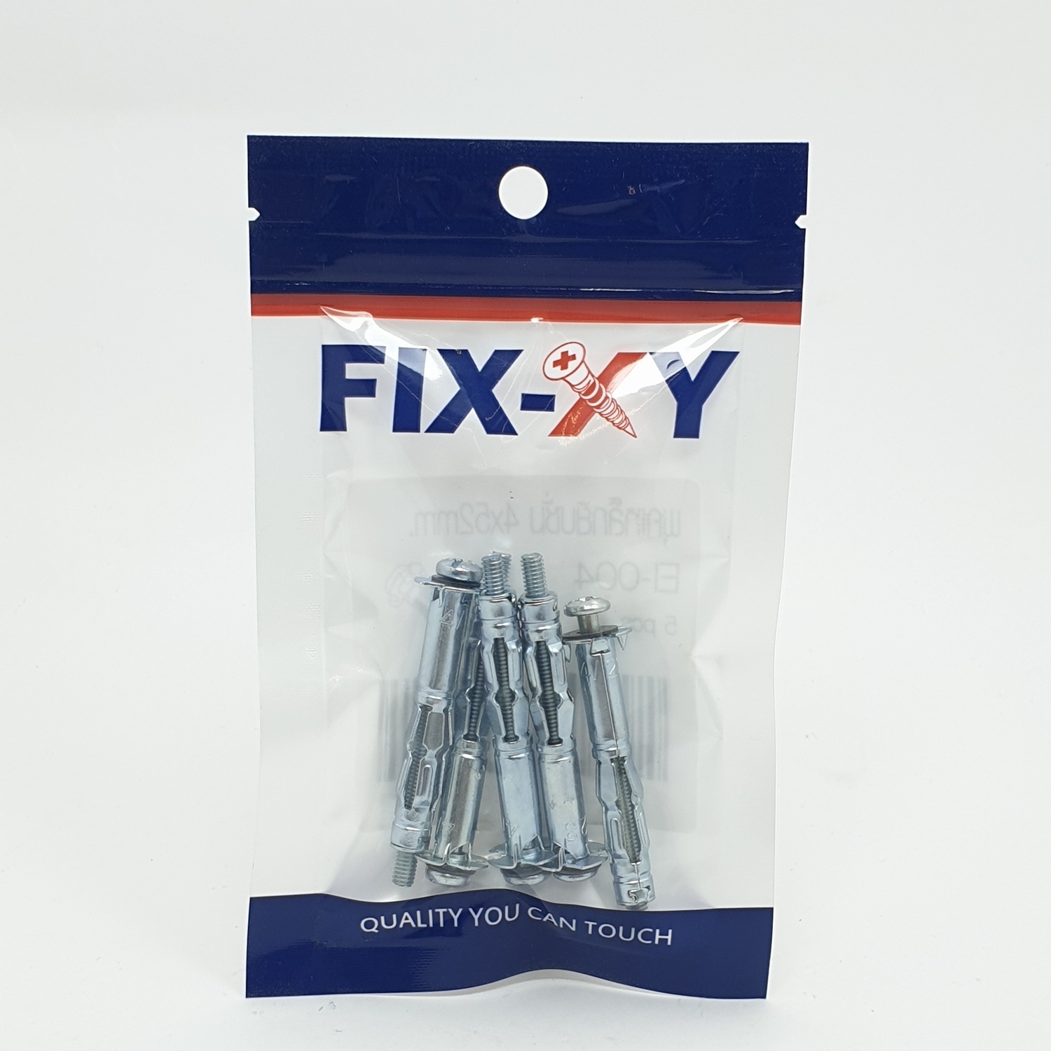 FIX-XY พุคเหล็กยิปซั่ม 4x52mm. EI-004(5pcs/Pack) สีโครเมี่ยม