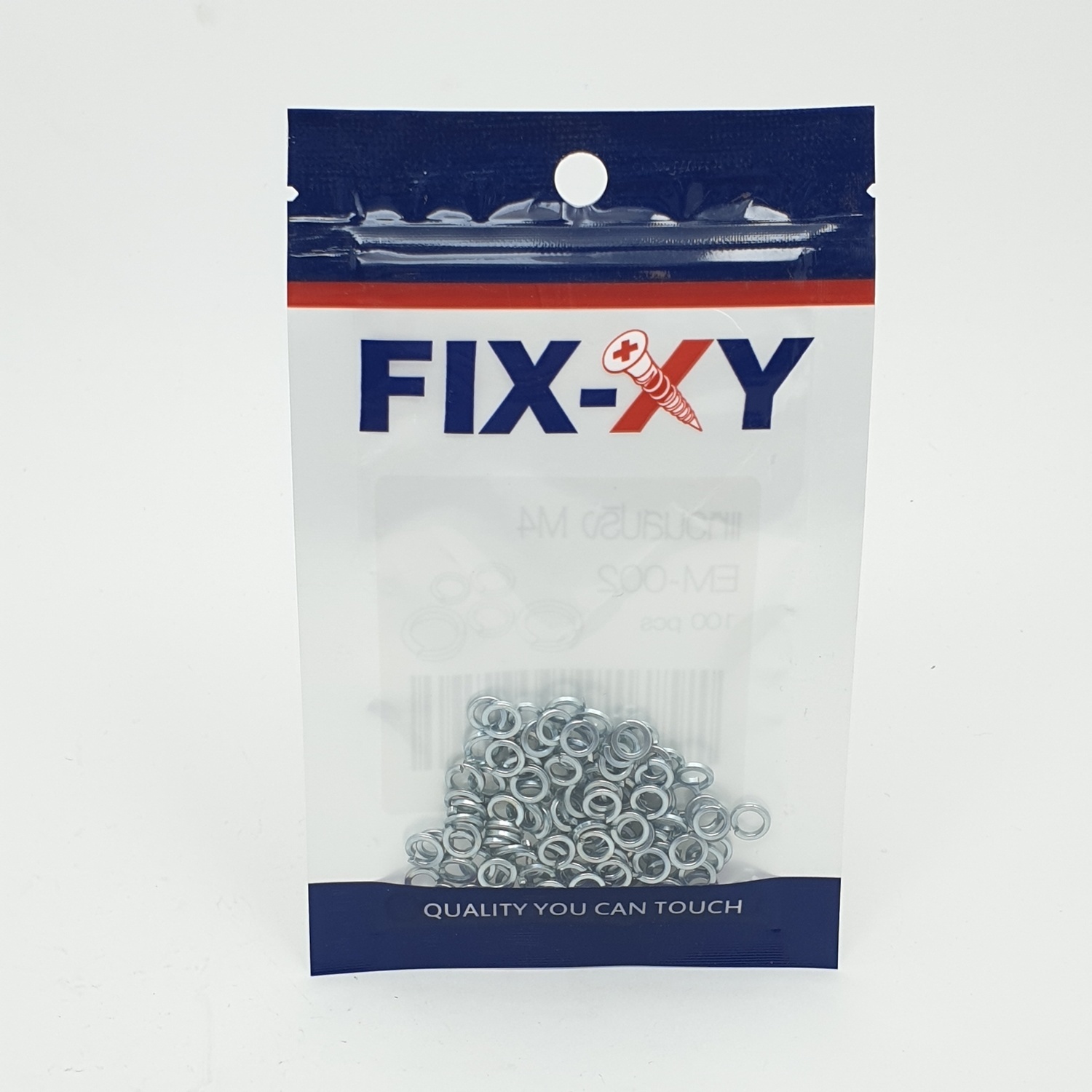 FIX-XY แหวนสปริง M4 (100ชิ้น/แพ็ค) EM-002 สีโครเมี่ยม