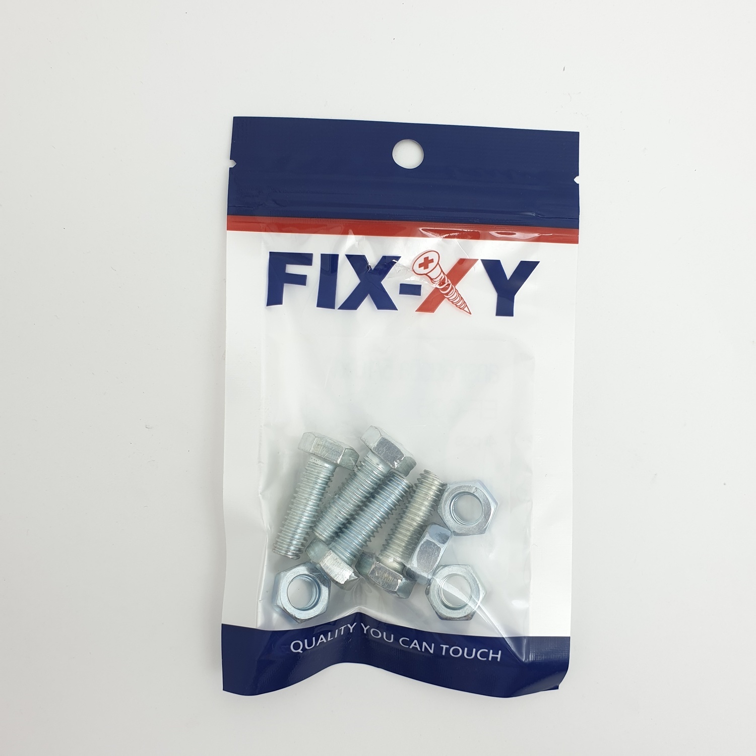 FIX-XY สกรูเกลียวมิล 5/16x1 EF-005 (4ชิ้น/แพ็ค) สีโครเมี่ยม