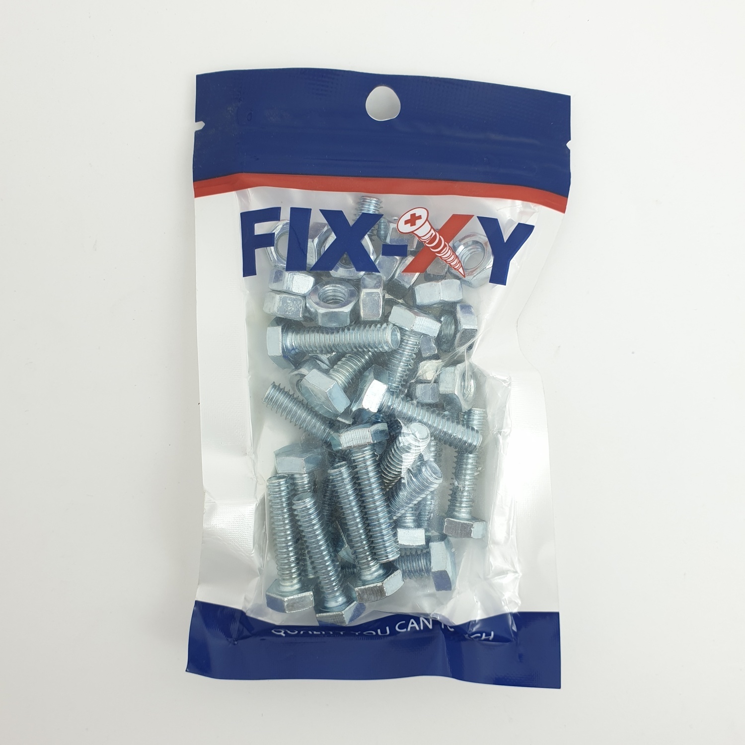 FIX-XY สกรูเกลียวมิล 1/4x1 (20ชิ้น/แพ็ค) EF-012 สีโครเมี่ยม
