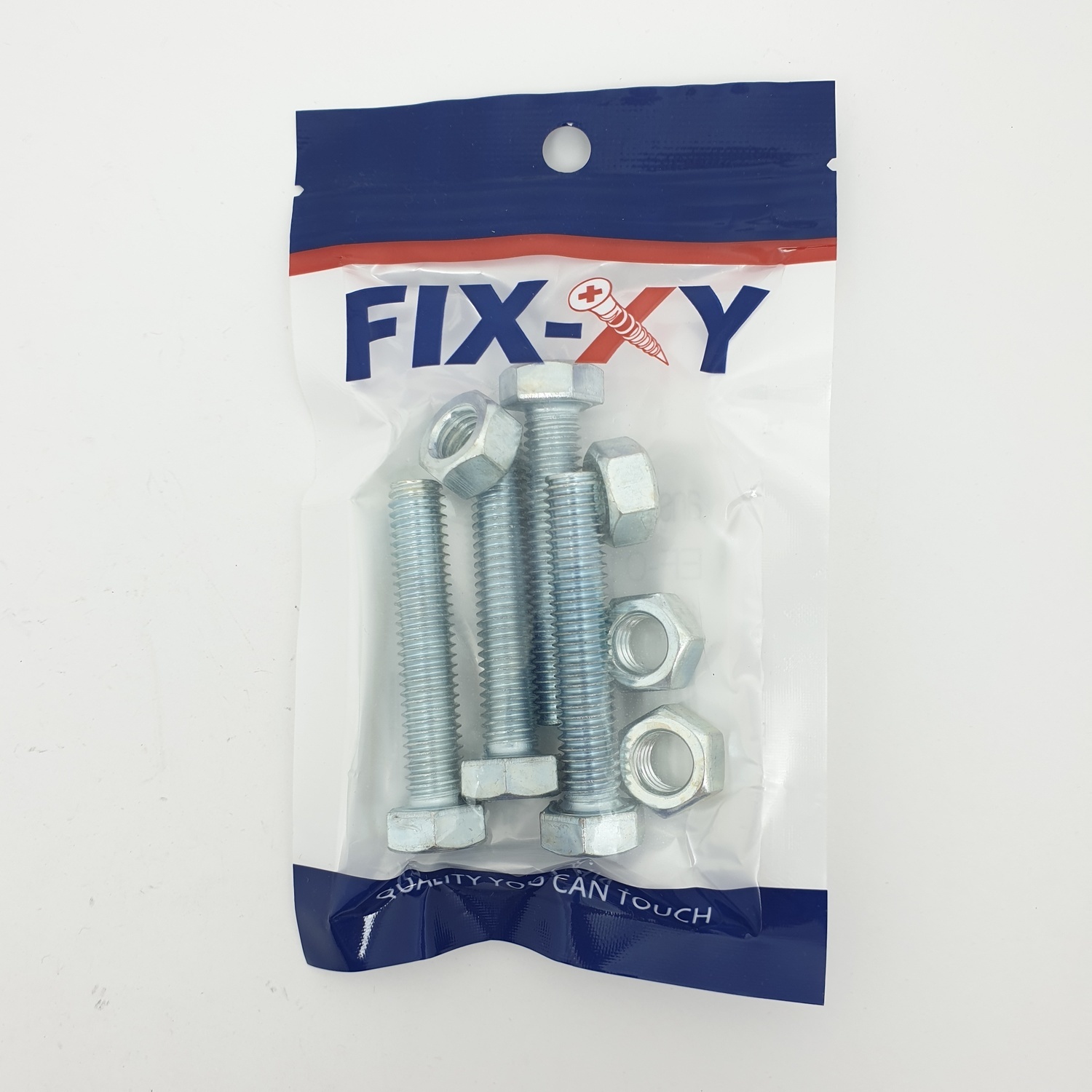 FIX-XY สกรูเกลียวมิล 3/8 x2 ( 4 ชิ้น / แพ็ค ) EF-010 สีโครเมี่ยม