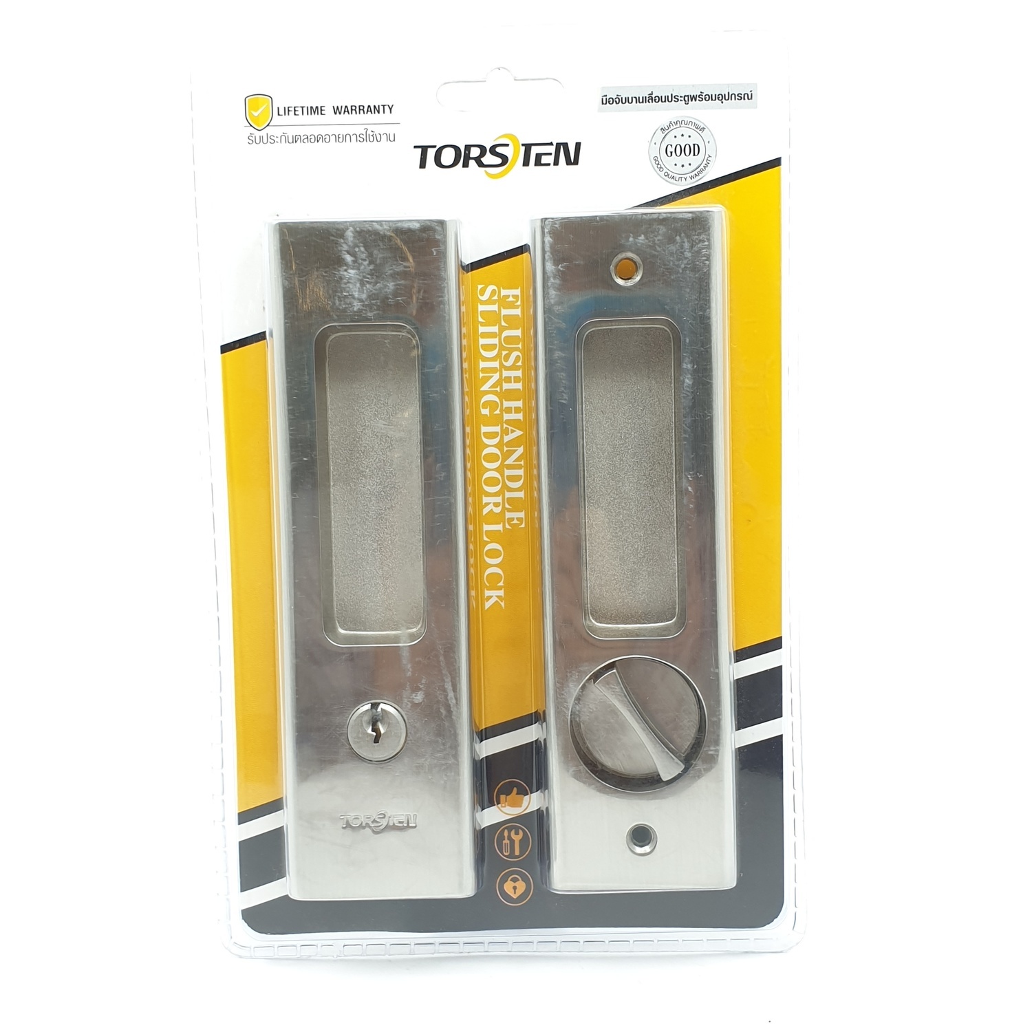 TORSTEN มือจับบานเลื่อนประตู ขนาด 16x4.5x0.1ซม. PQS-JT85S1 สีเงิน