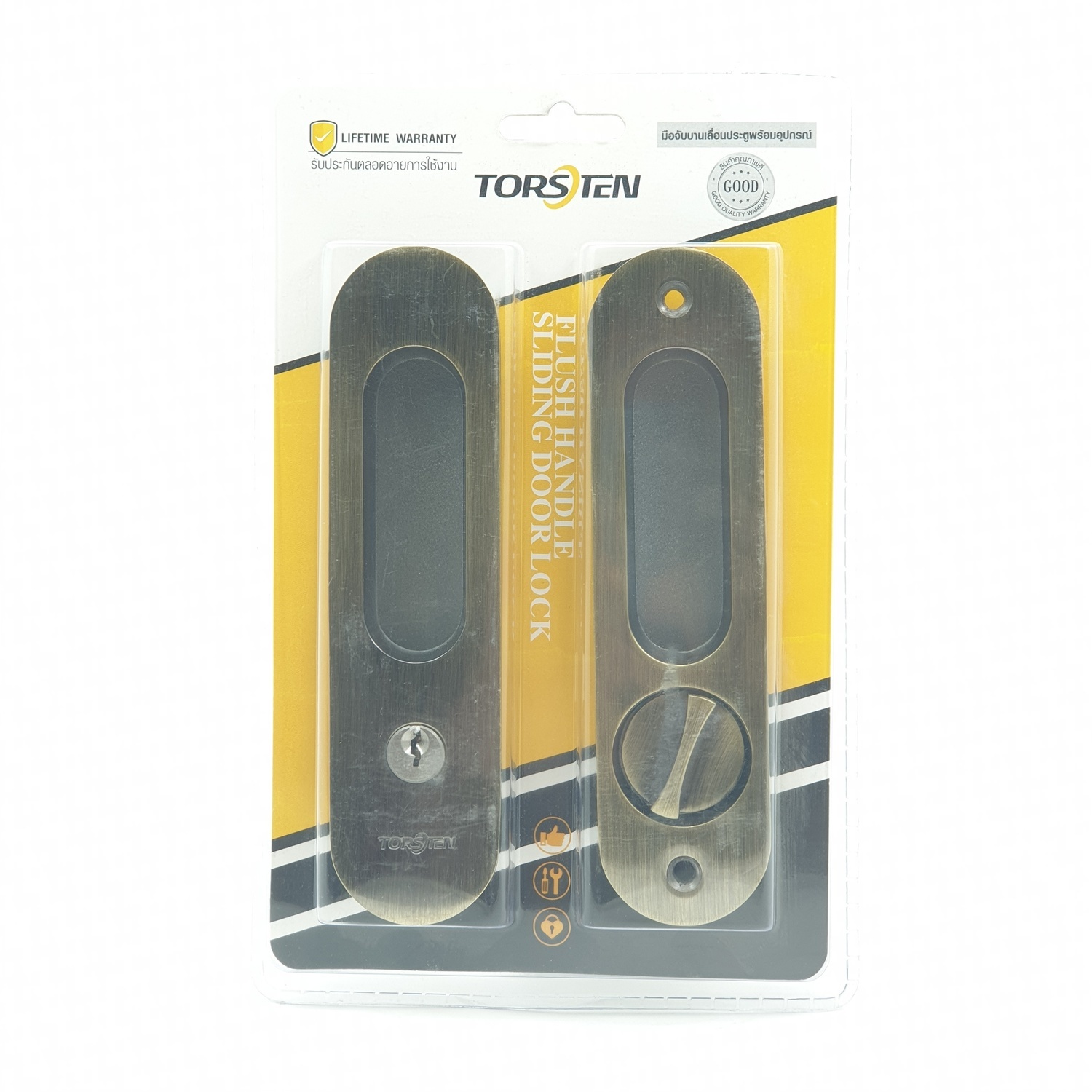 TORSTEN มือจับบานเลื่อนประตู PQS-JT85G สีทองเหลืองรมดำ