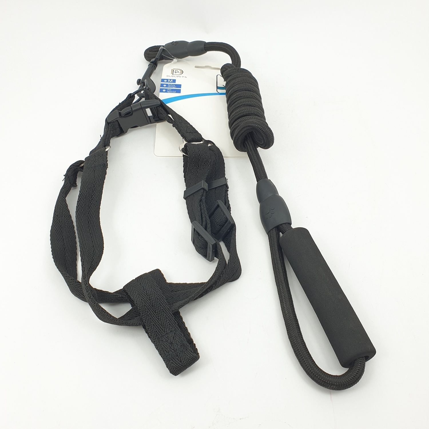 สายจูงสัตว์เลี้ยง รุ่น PT010M ไซส์ M ขนาด 2.0x147x1.5ซม.สีดำ DUDUPETS