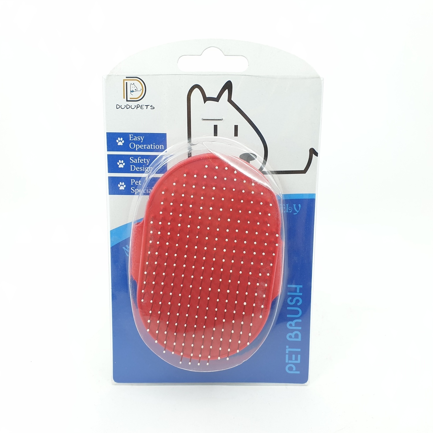 DUDUPETS แปรงขนสัตว์เลี้ยง ขนาด 8x12x1ซม. GR012 สีแดง