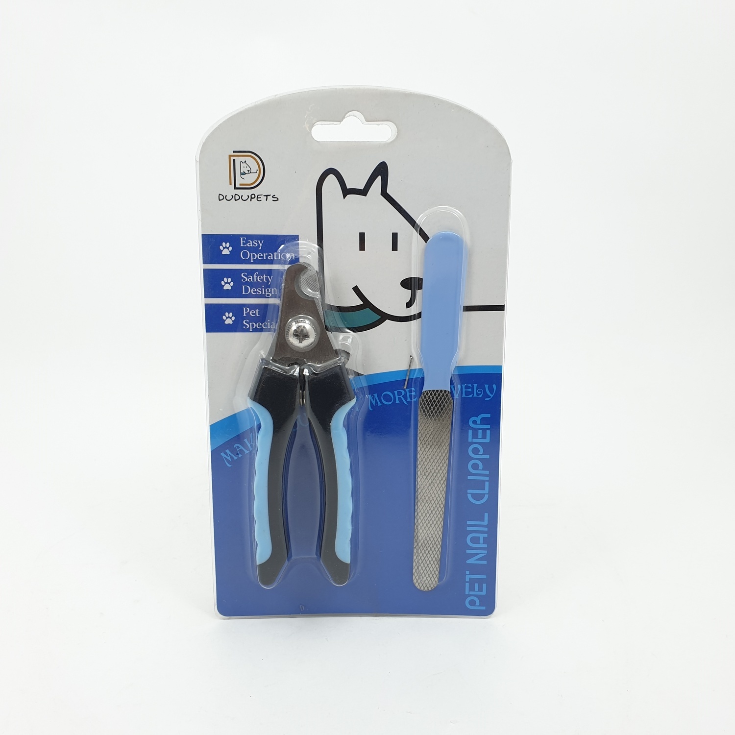 DUDUPETS ที่ตัดเล็บสัตว์เลี้ยง ขนาด 4x12.5x1ซม. GR002 สีฟ้า