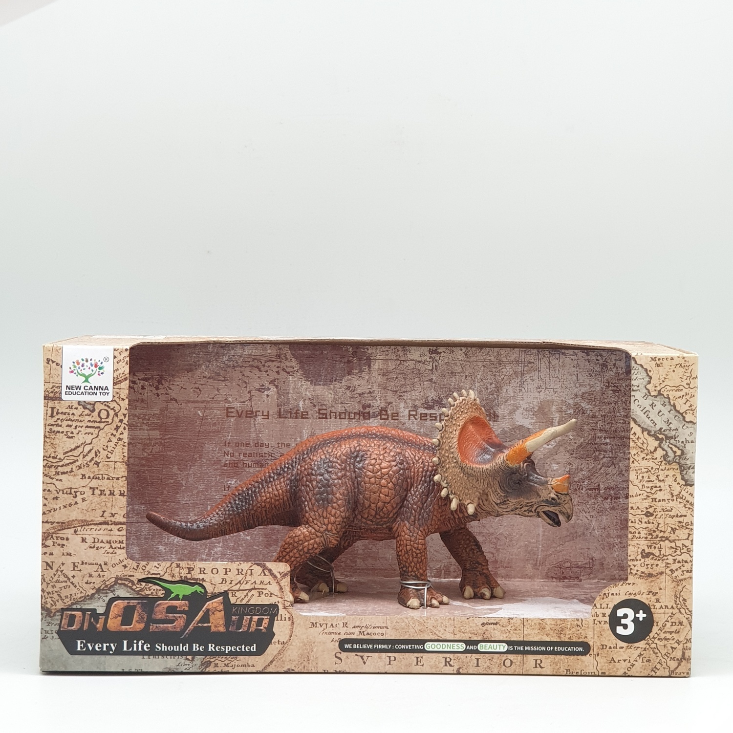 Sanook&Toys ไดโนเสาร์ไทรเซราท็อปส์ (two colors optional) X2052 สีน้ำตาลเข้ม