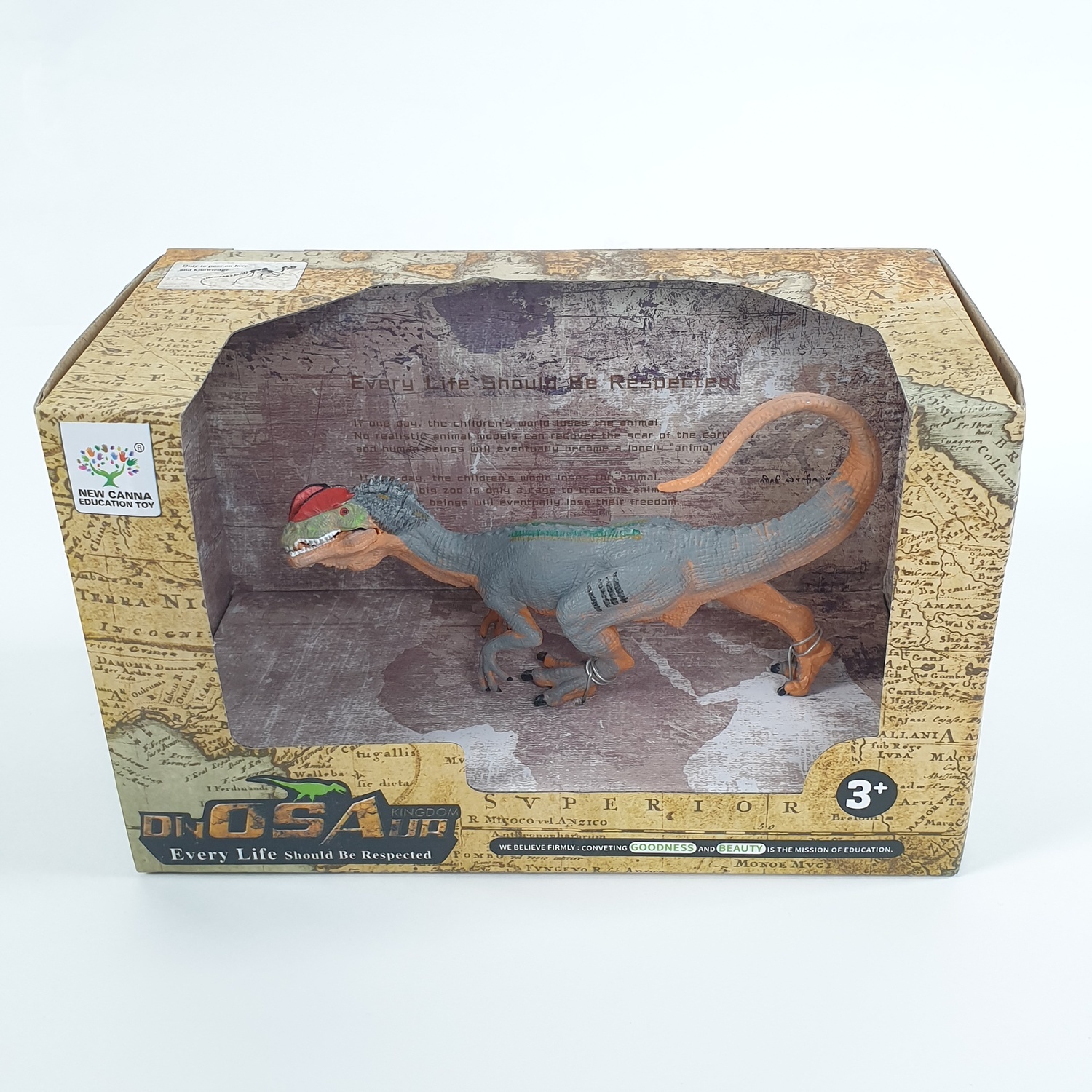 Sanook&Toys ไดโนเสาร์ Double Crown Dragon ขนาด 10*20*13cm X3061 สีเทา