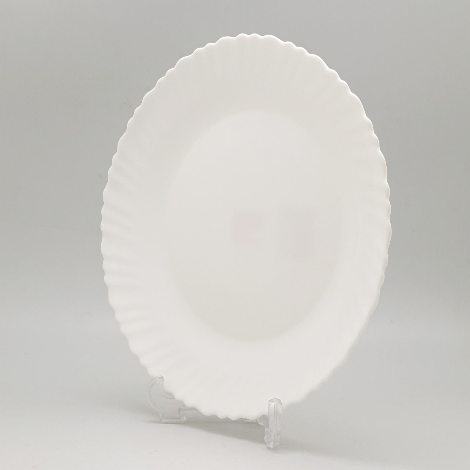 ADAMAS จานโอปอลขอบริ้ว 9.5 HBTP95-H0 สีขาว