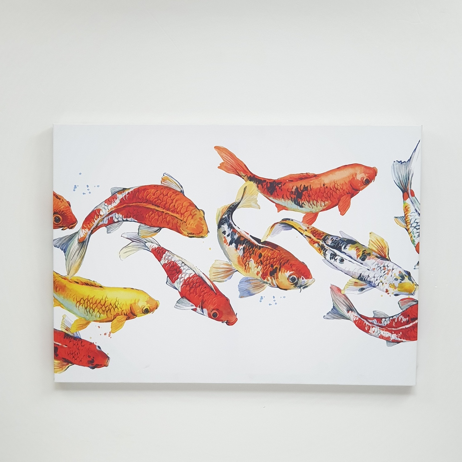 NICE รูปภาพพิมพ์ผ้าใบ Fengshui ขนาด 70x50 ซม. (ก.xส.) (กลุ่มปลาคราฟ) C7050-8
