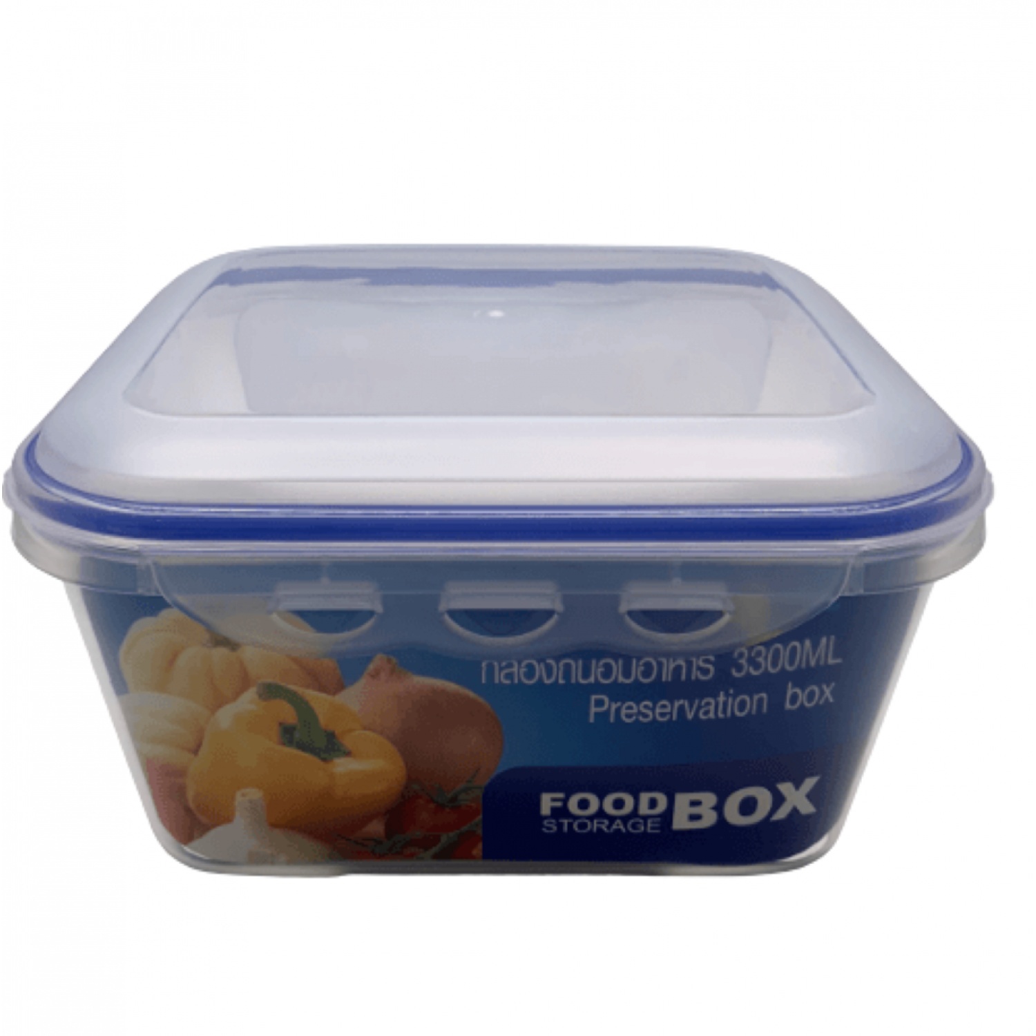 GOME กล่องถนอมอาหาร 3300 ML. 22.3x22.3x11.7 ซม. EL017 สีน้ำเงิน
