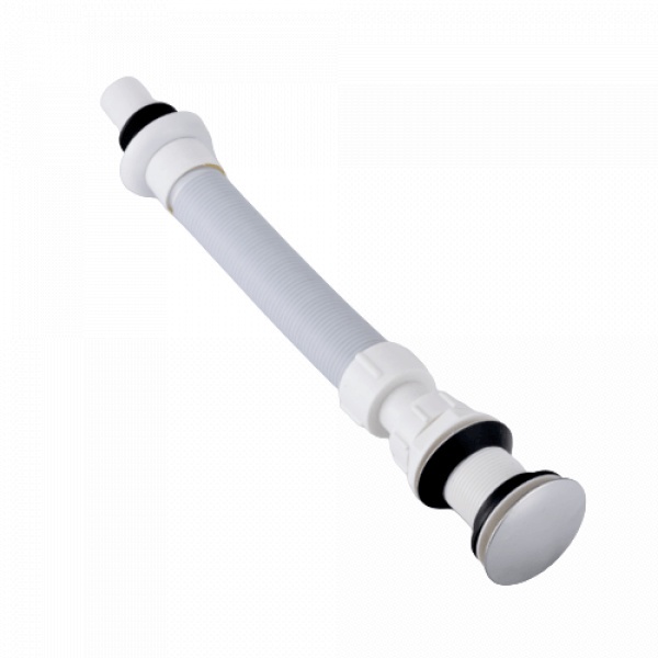 Verno ท่อย่นน้ำทิ้งแบบยืดหดได้ พลาสติกกันกลิ่น พร้อมสะดืออ่าง รุ่น PQS-QL2065 สีขาว
