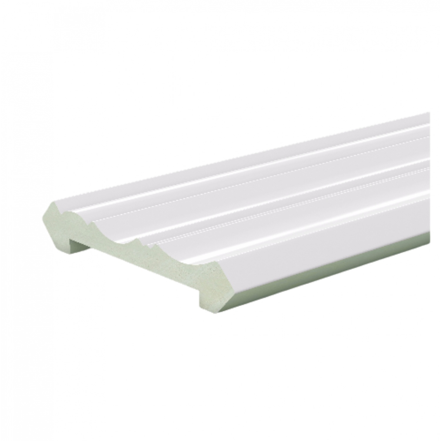 GREAT WOOD ไม้บัวบน PVC FCR-0804A 80x13x2700mm. WH05