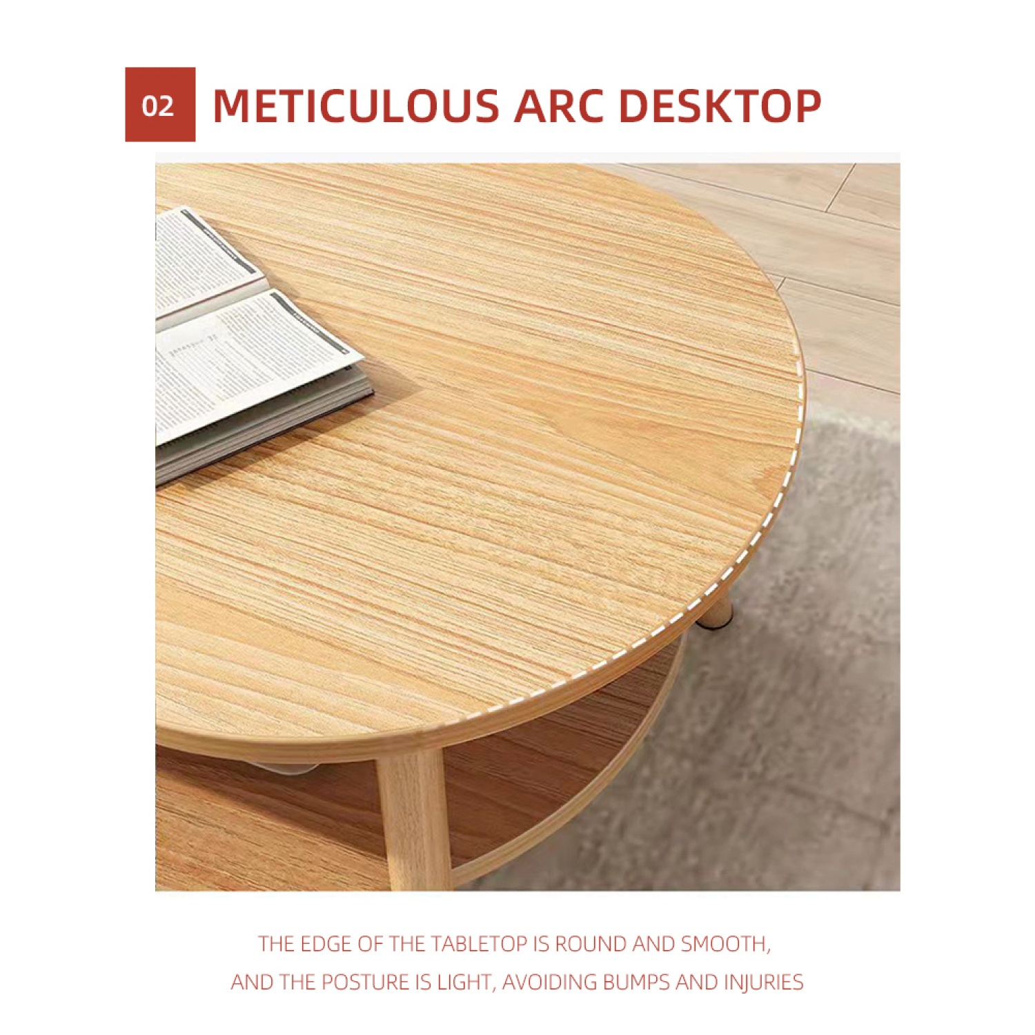 DELICATO โต๊ะกลางอเนกประสงค์ ขนาด 45x80x31ซม. รุ่น WOODISH สีไม้
