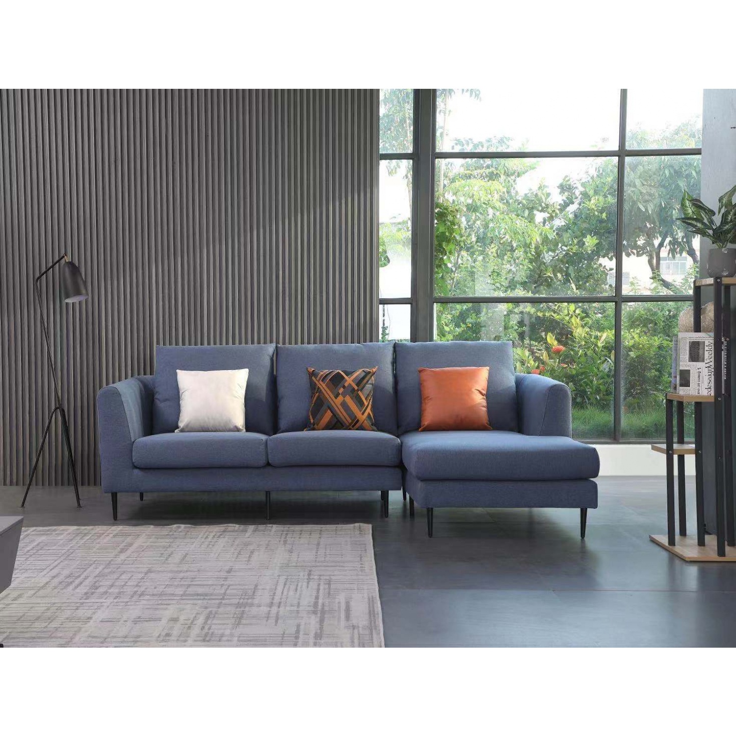 PULITO โซฟาผ้า L-Shape เข้ามุมซ้าย CS-1038 157x90x90ซม. สีน้ำเงิน
