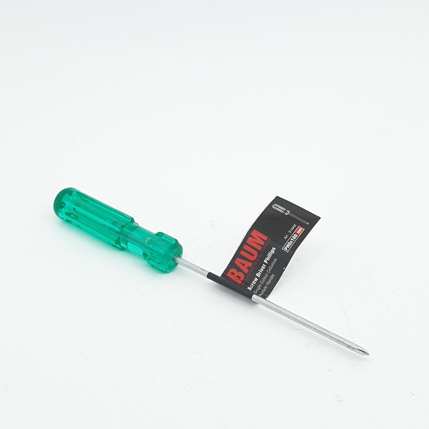 BAUM ไขควงหัวแฉก ด้ามเขียว PH0X100 MM. รุ่น 314AX