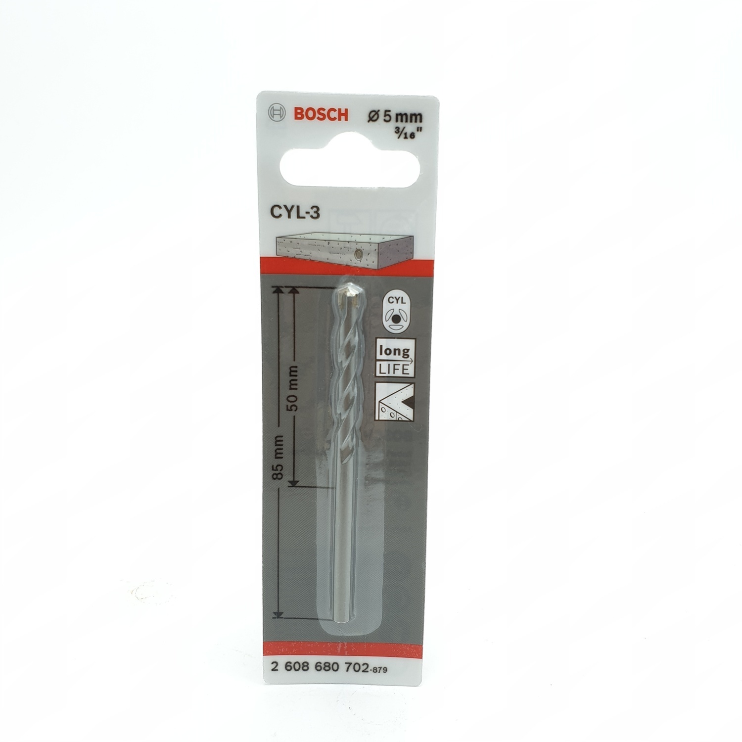 BOSCH ดอกสว่านเจาะปูน 5 มม. Silver 5x50x85 เงิน