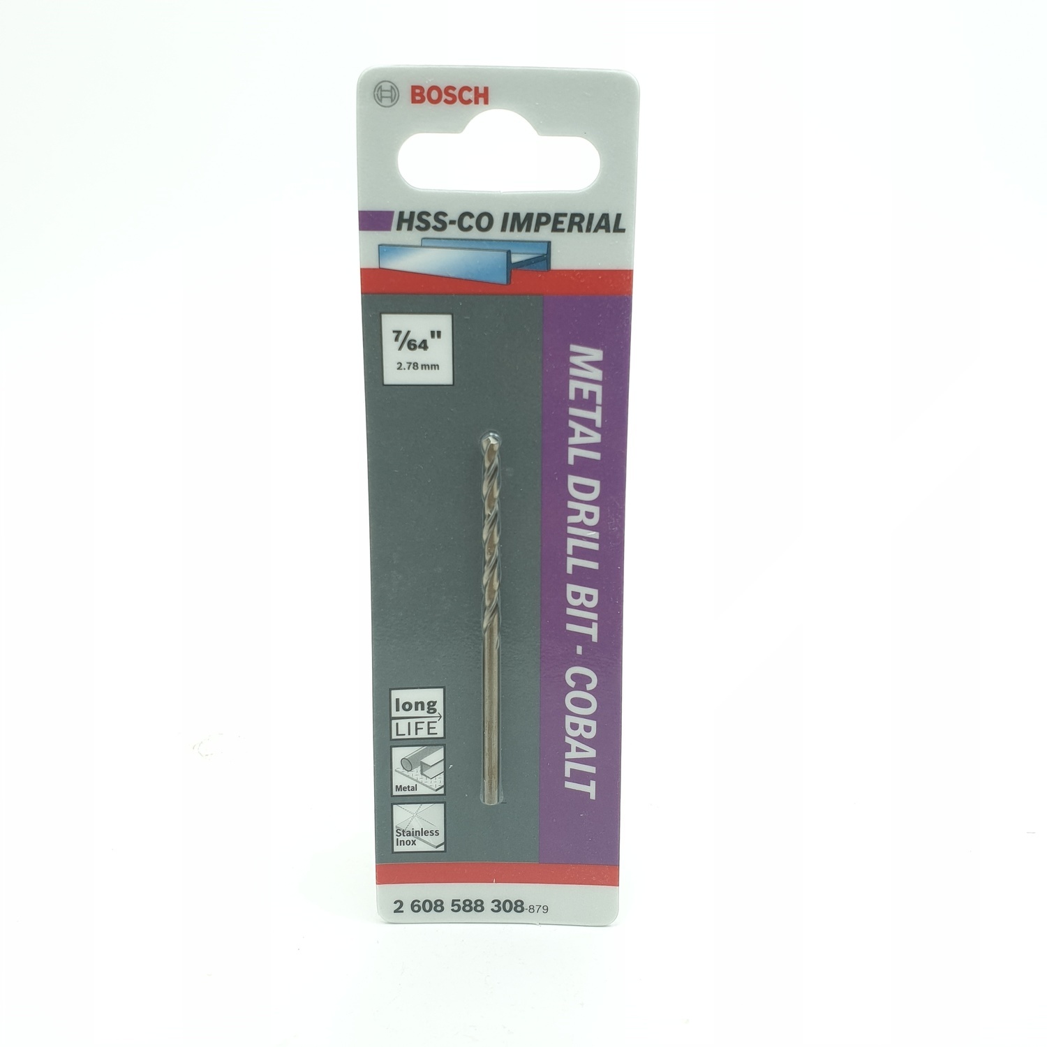 BOSCH ดอกสว่านเจาะเหล็ก 7/64 เทา-ขาว