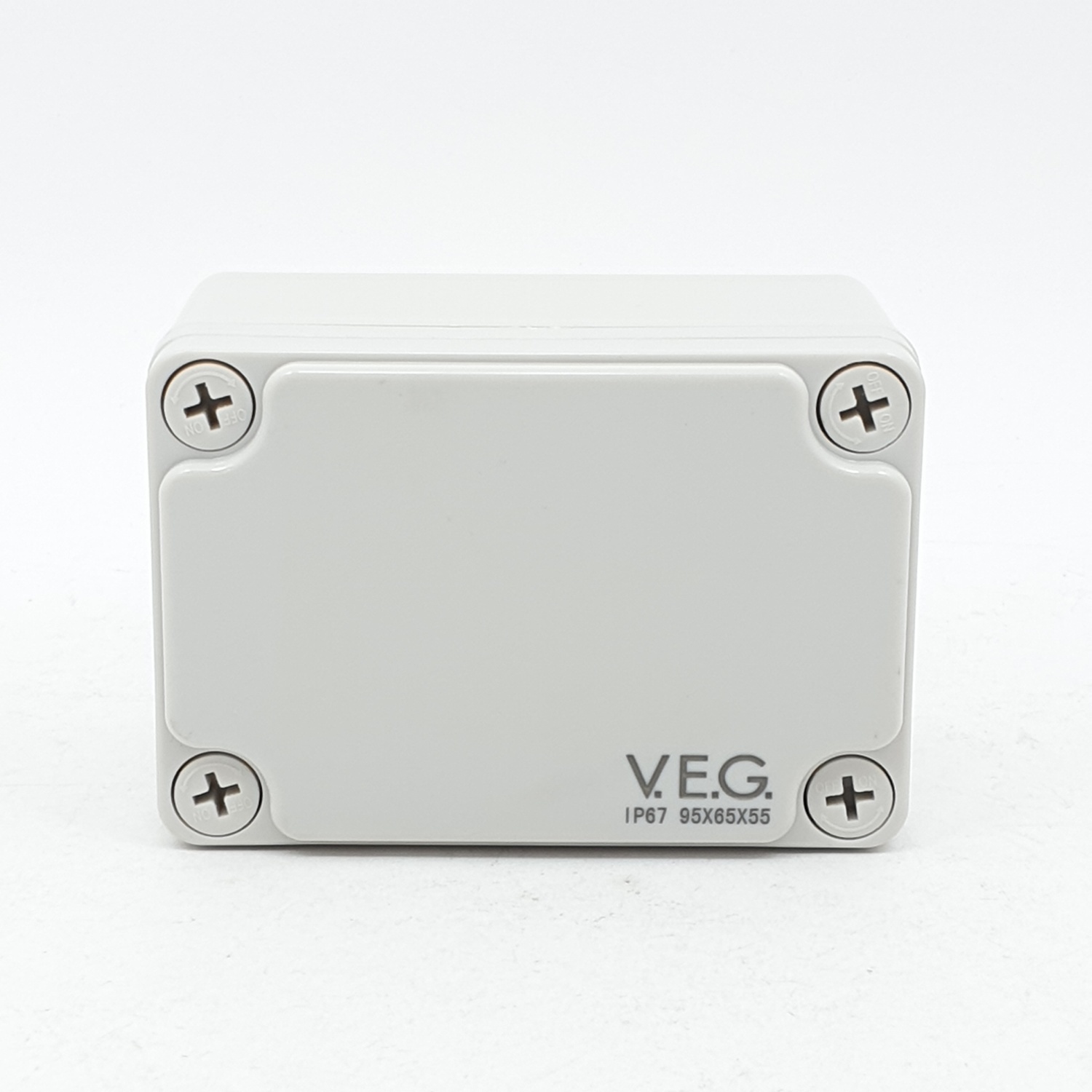 V.E.G. กล่องกันน้ำพลาสติก รุ่น THE-01 95×65×55mm สีเทา