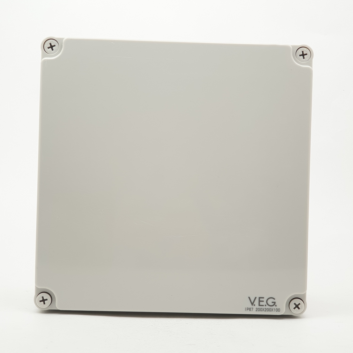 V.E.G. กล่องกันน้ำพลาสติก รุ่น THE-08 200x200x100mm. สีเทา
