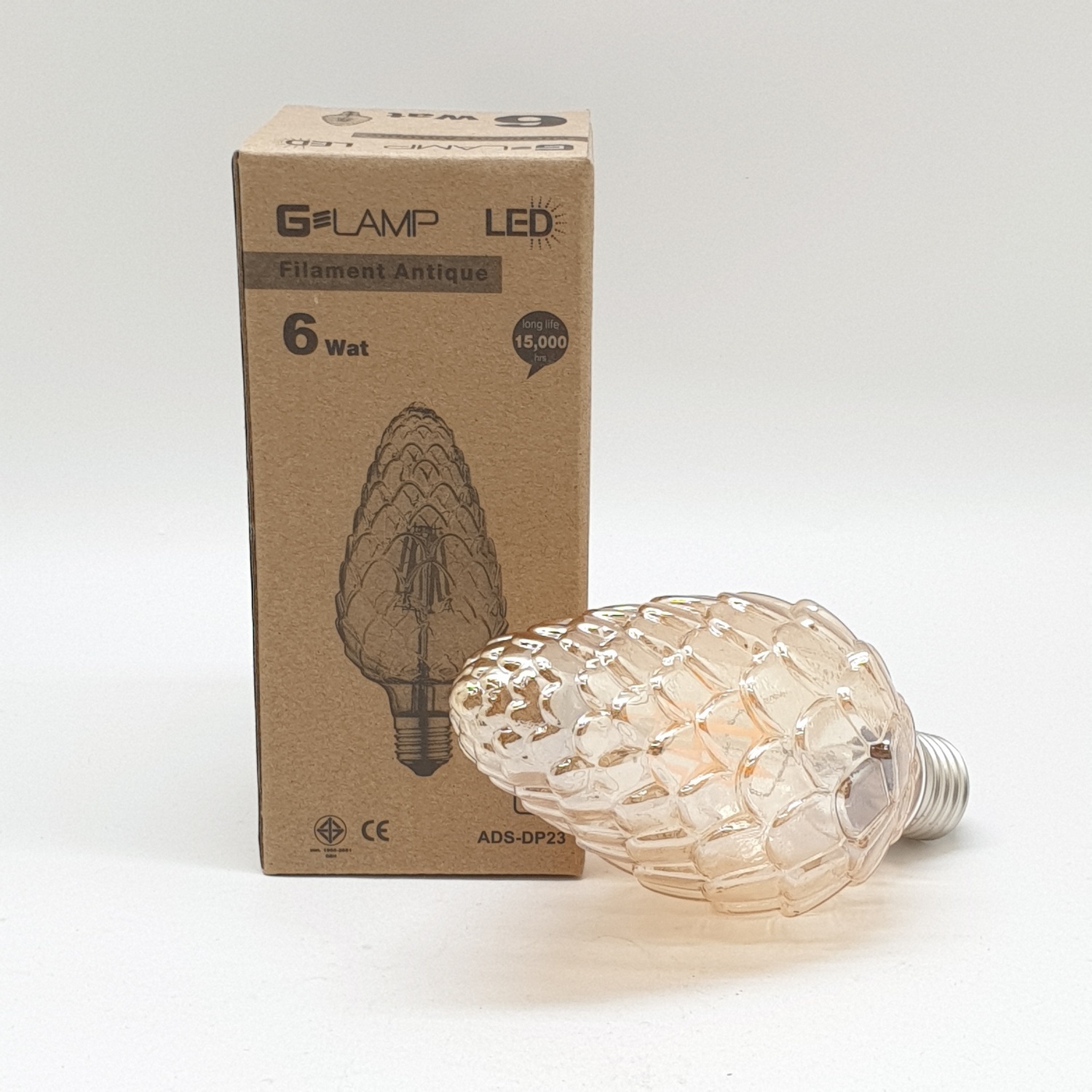G-LAMP หลอด LED ฟิลาเมนต์ Antique Oval 6W E27 รุ่น ADS-DP23