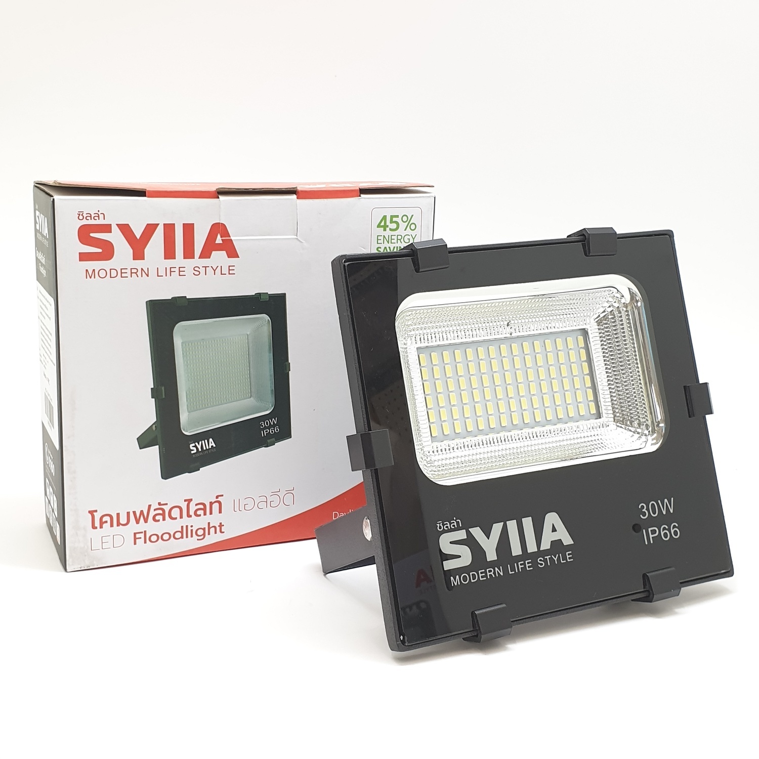 โคมฟลัดไลท์ LED รุ่น HQ-LT30WTGD65 เดย์ไลท์ SYIIA ดำ