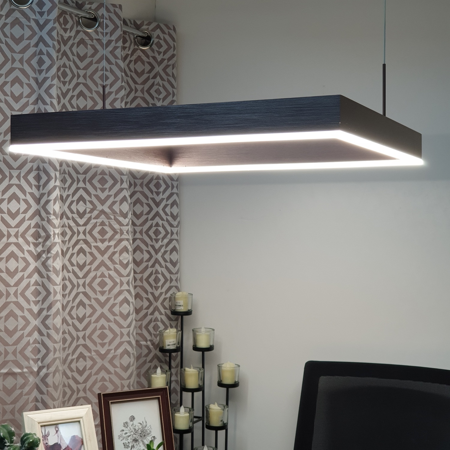 SYIIA โคมไฟห้อย LED 47W คูลไวท์ ซิลล่า DXD022-600 สีน้ำตาล