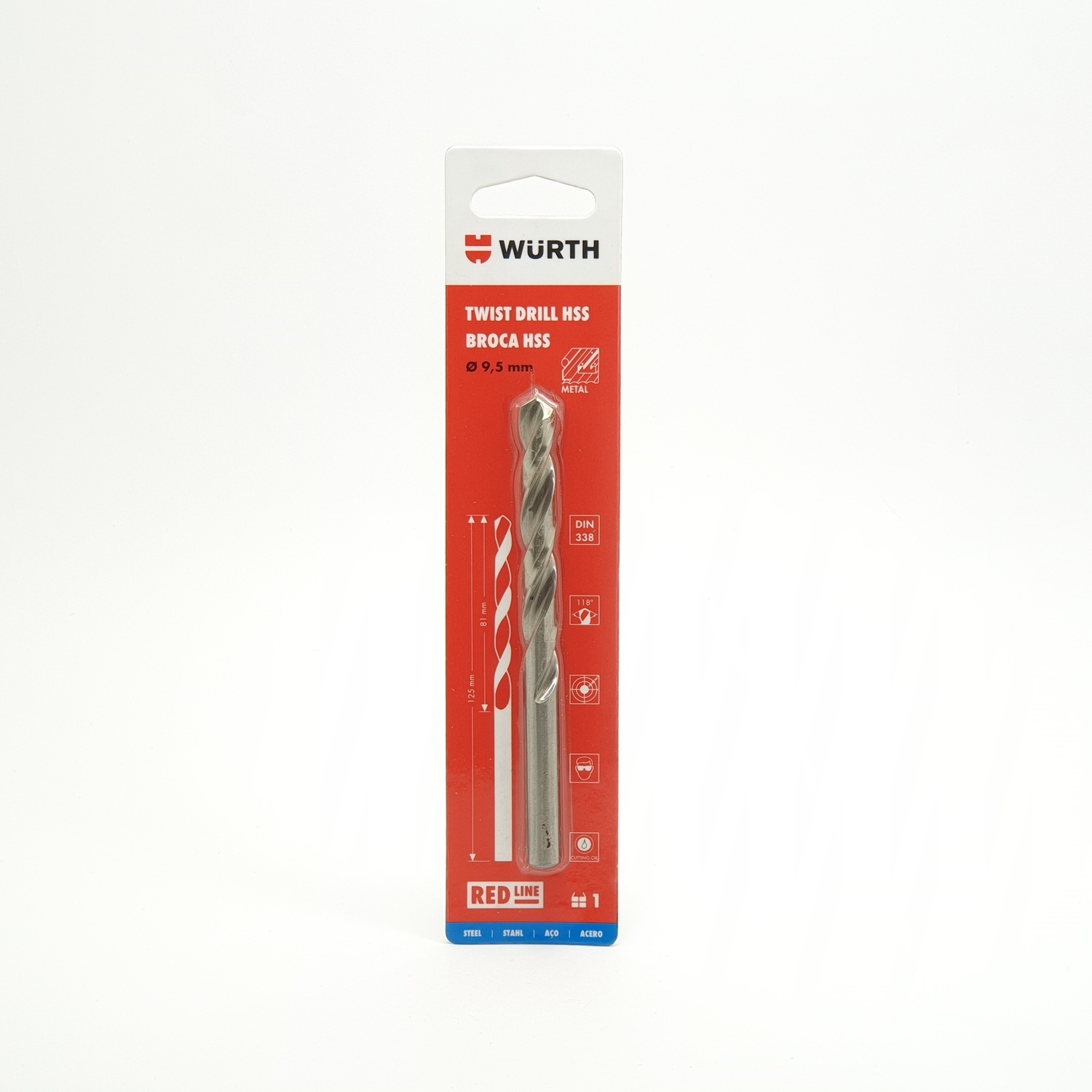 WUERTH ดอกสว่าน เจาะเหล็ก ขนาด 9.5 mm. DIN 338 HSS